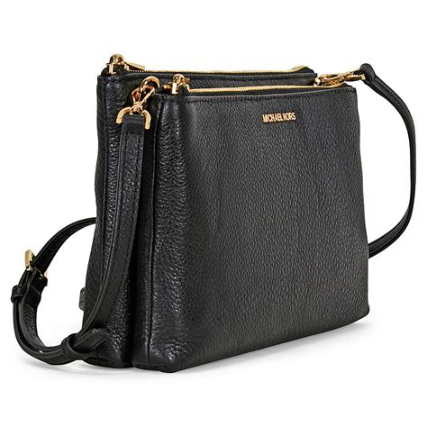 michael kors double zip crossbody black|Michael Kors double zip wallet.